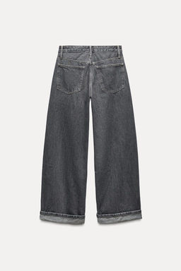 RELAXED FIT FOLD-UP LOW-RISE JEANS - Zara фото 31