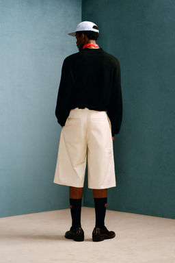 BERMUDA WIDE FIT PLIEGUES WILLY CHAVARRIA X ZARA / Crema  фото 3