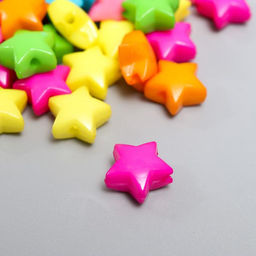 Набор бусин для рукоделия и плетения Арт Узор. Звёздочки, цветные 100 шт. 1.1?1.1 см