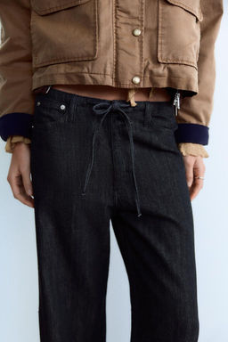 DENIM-EFFECT PYJAMA TROUSERS - Zara фото 4