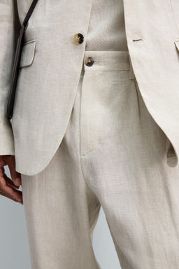 100% LINEN SUIT TROUSERS - Zara фото 16