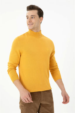 U. S. Polo Assn Мужской горчичный базовый свитер - U.s. polo assn фото 3