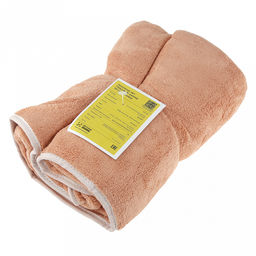 Полотенце из микрофибры "Счастливчик" 70х140см, полиэстер 100%, с вышивкой "Be happy", бежевый (Китай)