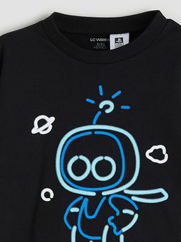 Bisiklet Yaka Bask?l? Erkek ?ocuk Ti??rt