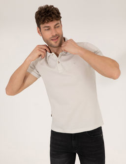 A__k Gri Slim Fit %100 Pamuk Polo Yaka Merserize Ti__rt