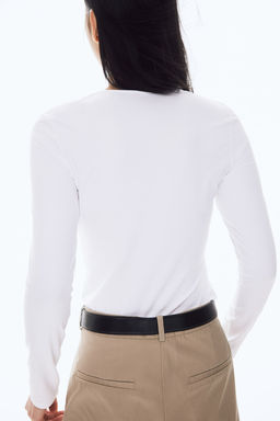 Top de manga larga en punto - H&m фото 3
