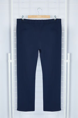 Lacivert Pileli Klasik Baggy Fit Kumas Pantolon TMNSS24PL00024