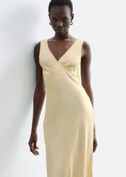 Vestido midi lencero con escote en pico - H&m фото 8