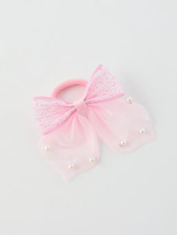 Цена за 6 шт. Бант для волос на резинке «Бантик Лили воздушный», 8×7 см, розовый