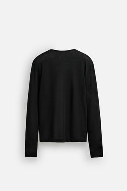 SEMI-SHEER T-SHIRT WITH OPEN NECK - Zara фото 9