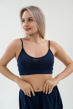 Пижама женская из бра и шорт из вискозы коллекция Лотос темно-синий - Амадэль фото 11