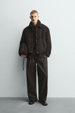 VELOUR CHECK TEXTURED JACKET