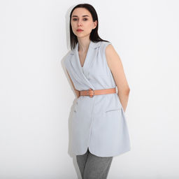 Ремень женский, ширина 3,5 см, затяжка, пряжка металл, цвет пудра - Simaland фото 3