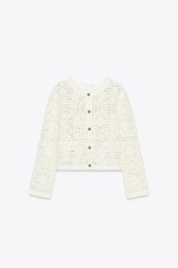 CROCHET JACKET WITH BUTTONS - Zara фото 8