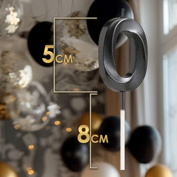 Цена за 2 шт. Свеча в торт на шпажке «Цифра 0», черная, 5 см