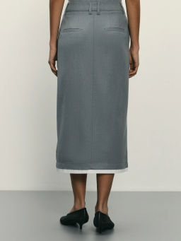 Юбка миди с контрастной деталью по низу / Zarina  фото 4