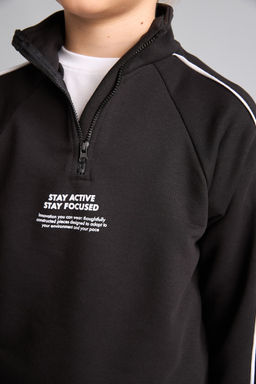 Oversize Pamuklu Bask_l_ Sweatshirt Erkek _ocuk - Defacto фото 6
