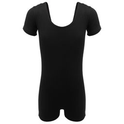 Купальник гимнастический Grace Dance, с шортами, с коротким рукавом, р. 36, цвет чёрный  фото 8