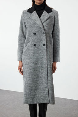 Trendyolmilla Gri Renk Bloklu Regular Uzun Kaban TWOAW25KB00076 фото 2