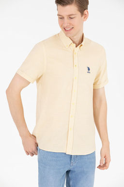 U. S. Polo Assn / Мужская светло-желтая рубашка с коротким рукавом - U.s. polo assn фото 18