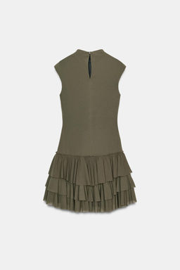 VESTIDO CORTO VOLANTES / Khaki - Zara фото 7