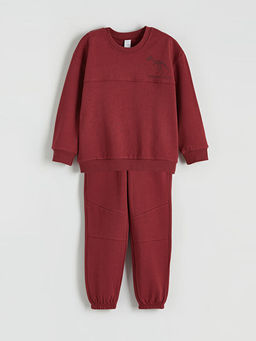 Dinozor Bask?l? Erkek ?ocuk Sweatshirt ve E?ofman Alt