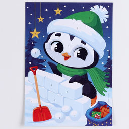 Цена за 2 шт. Аппликация фольгой на новый год «Пингвин», набор для творчества