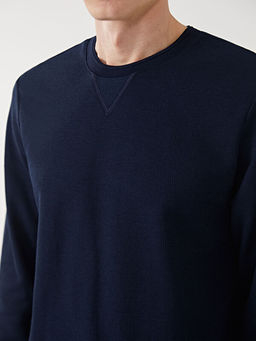 Bisiklet Yaka Uzun Kollu Erkek Sweatshirt