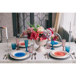 Тарелка Доляна Космос, d=21.2 см, фарфор, белая, красная