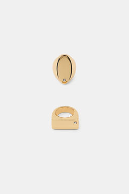 PACK OF JEWEL SIGNET RINGS - Zara фото 3