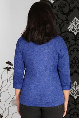 Рубашка синяя женская больших размеров - Almond фото 6