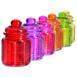 27081 Банка для сыпучих 250 мл стекло MB (х48) цвета в ассортименте