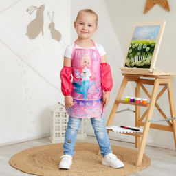 Фартук с нарукавниками детский Этель Fashion girl, 49 х 39 см  фото 2