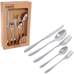 Набор столовых приборов "SANLI" 20шт (4ножа, 4ст.вилки, 4дес.вилки,4ст.ложки, 4ч.ложки), цвет серебро