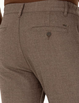 Kahverengi Slim Fit Kanvas Pantolon