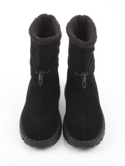 04-PAL273-1Z BLACK Ботинки зимние женские (натуральная замша, 100% шерсть)