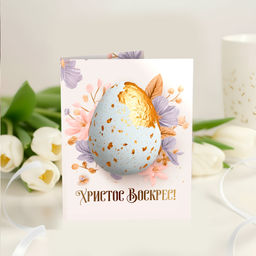 цена за 2 шт Мини-открытка с шоколадом Христос Воскрес!