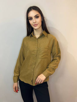 K10184 Рубашка из микровельвета ТМ_БЕЖЕВЫЙ