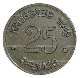 Монета 25 пфеннигов 1918 года Германия  Нотгельд Кобленц