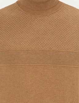 Camel Melanj Slim Fit Bal_k__ Yaka Triko Kazak