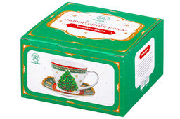 Чайн. пара 2 пр. 250 мл 11,5*9*7,5 см Новогодняя елка зеленый узор NEW BONE CHINA - Elan gallery фото 11