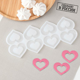 Силиконовая форма Сердце для шоколада, 5,5?4 см, прозрачная