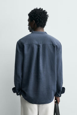 CAMISA RELAXED FIT LINO - ALGOD?N / Azul profundo - Zara фото 3