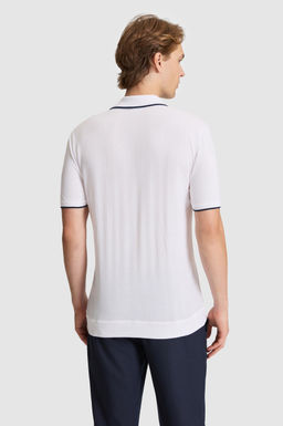 Erkek Beyaz Regular Fit Polo Yaka Ti__rt