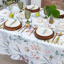 Скатерть Доляна. Акварельные листья, 145?110 см, 100% п/э