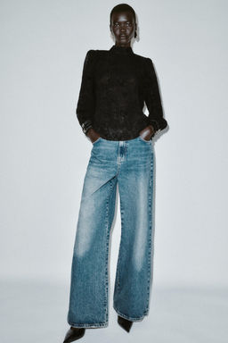 SEMI-SHEER VELVET BLOUSE WITH BOW