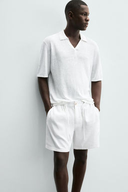 BERMUDA REGULAR FIT LINO ALGOD?N / Blanco