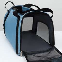 Сумка-переноска сетчатая,52 х 25 х 33 см, голубая - Пижон фото 5