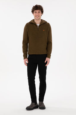 Джемпер Regular Fit хаки из акрила