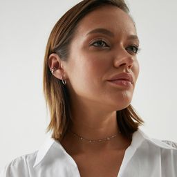 Кафф из серебра с фианитами